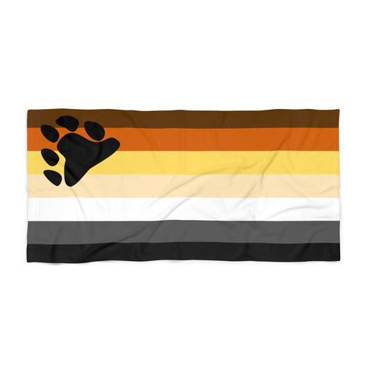 Bear Pride Beach Towel 30x60 - LGBTQ+ Gay Bear Flag Towel