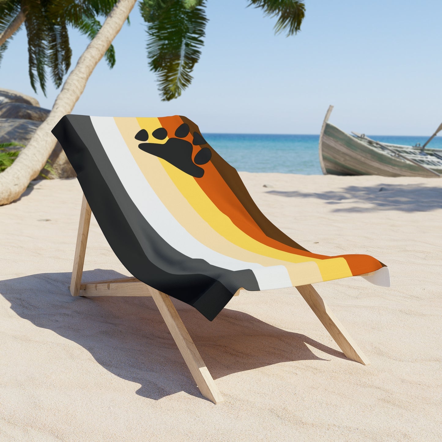 Bear Pride Beach Towel 30x60 - LGBTQ+ Gay Bear Flag Towel